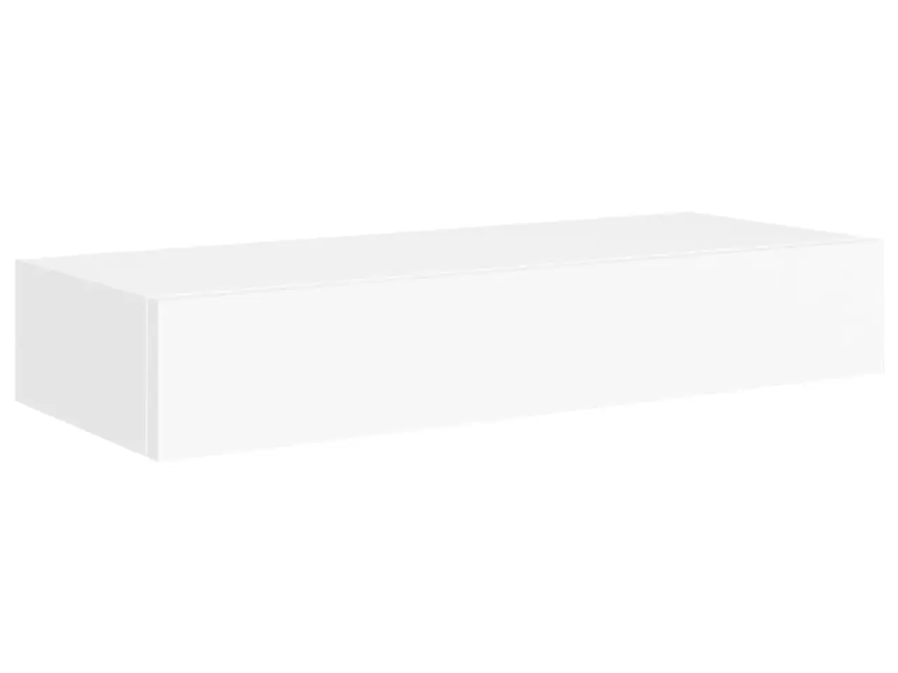 Billede 2 - Væghylde med skuffe 60×23,5×10 cm - MDF, hvid