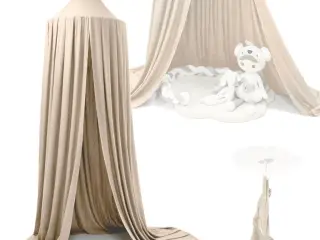 Sengehimmel / tipi-baldakin hængende - beige, Ø 70 cm, længde 290 cm