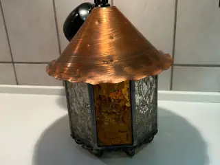 Retro pendel i kobber og glas