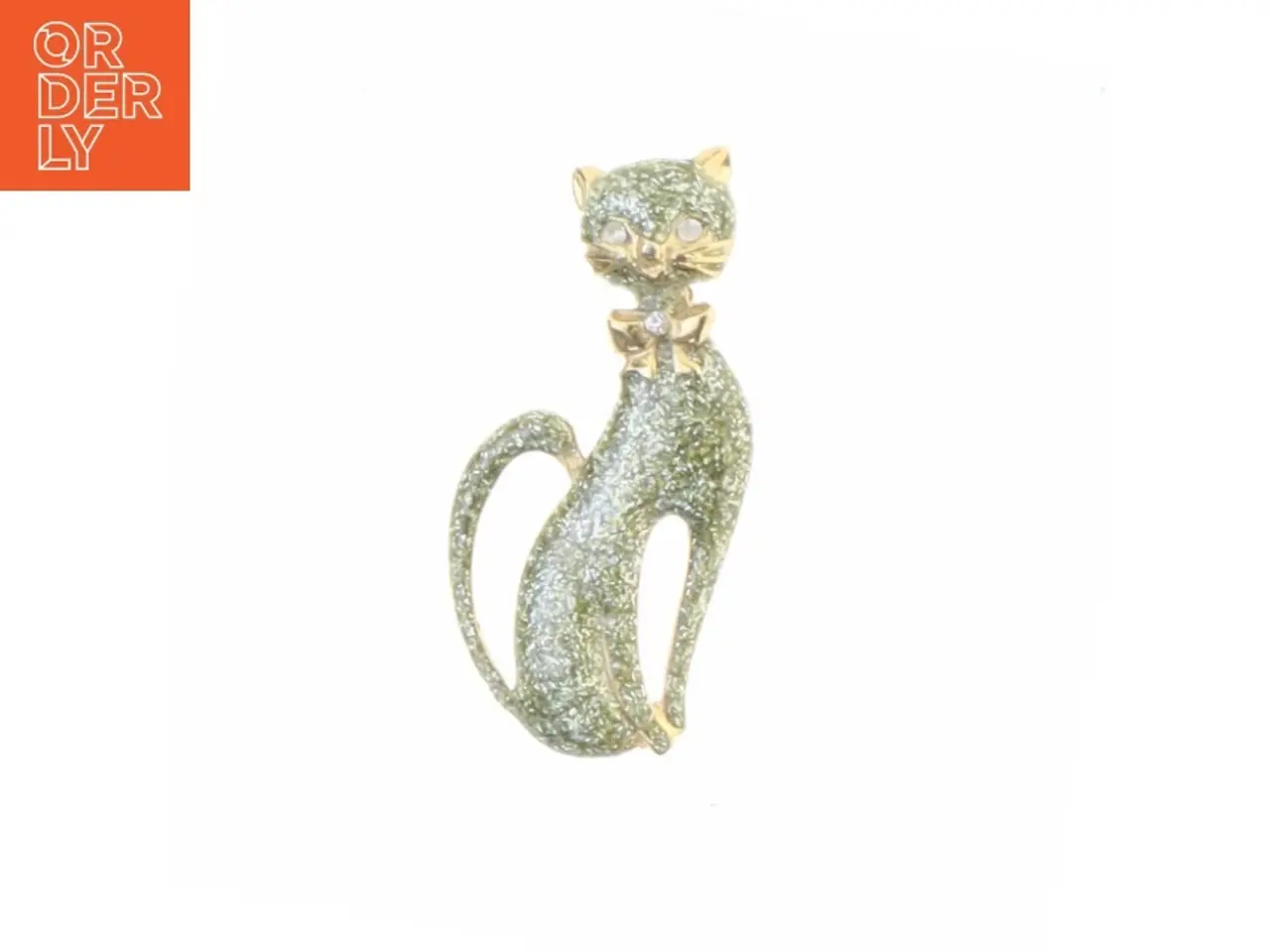 Billede 1 - Broche i form af kat (str. 5,2 x 2,5 cm)