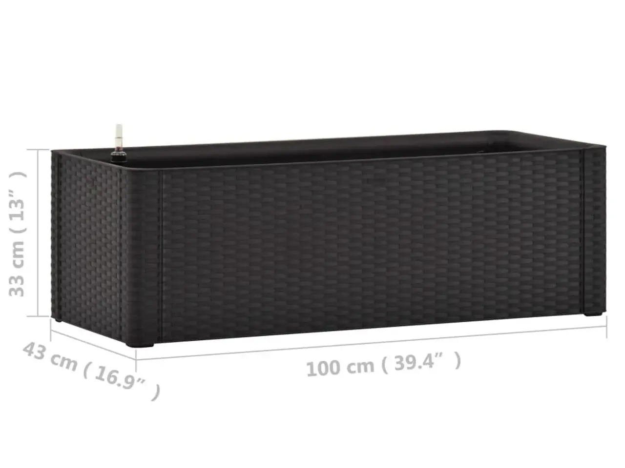 Billede 7 - Højbed med automatisk vandingssystem 100 × 43 × 33 cm - antracitgrå