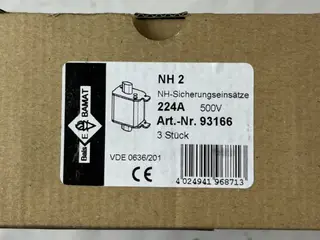 NH2 Fuse 224A 500V gG Bals Bamat 93166 3pcs ny