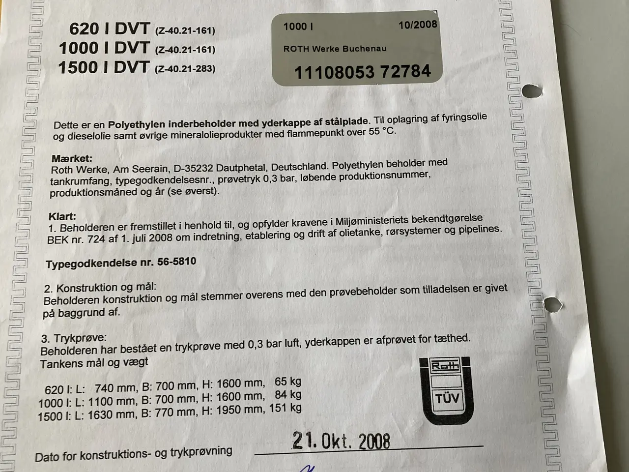 Billede 3 - Roth Dobbeltvægget olietank