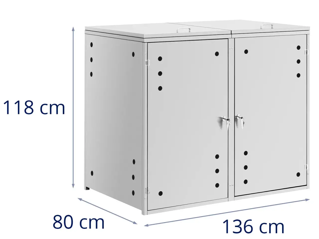 Billede 6 - Skraldespandsskjuler – 2 x 240 l – med lufthuller