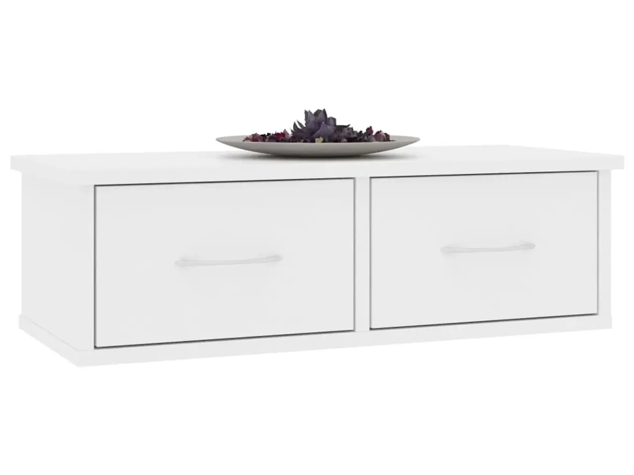 Billede 3 - Væghængt skuffe med 2 skuffer - hvid 60×26×18,5 cm