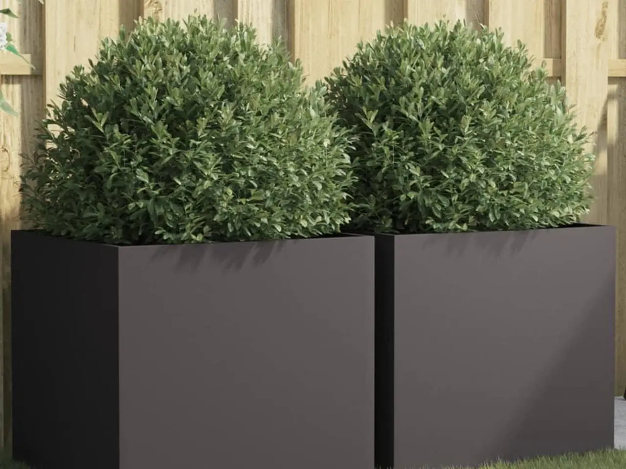 Billede 1 - Plantekasser 2 stk. 49 × 47 × 46 cm i stål - sort