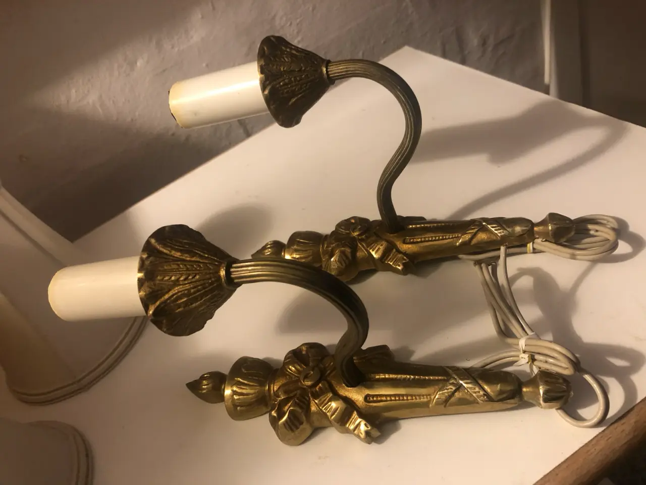 Billede 4 - Væglamper i messing. Vintage