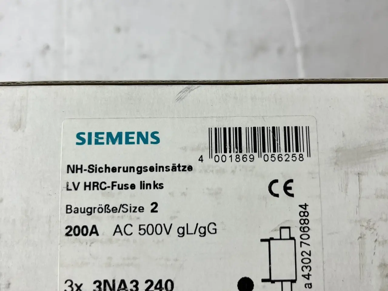 Billede 4 - Siemens 3NA3 240 NH2 200A 500V gG LV HRC sikringer