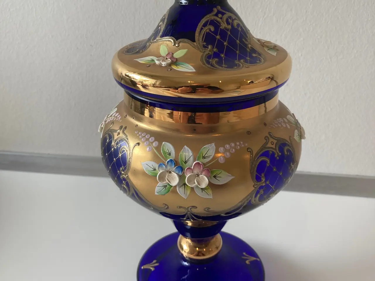 Billede 5 - Bohemian Crystal – Håndmalet Guld på Blå, Grøn & R
