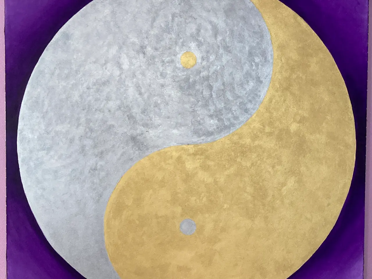 Billede 1 - yin og yang symbol i sølv og guld med lyskæde
