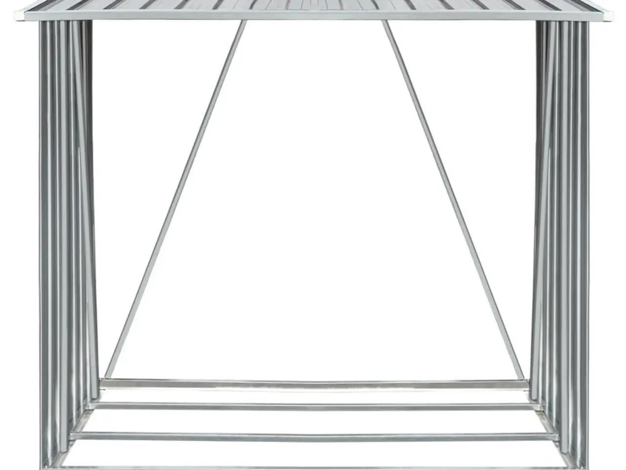 Billede 3 - Brændeskur i galvaniseret stål 163 x 83 x 154 cm - grå