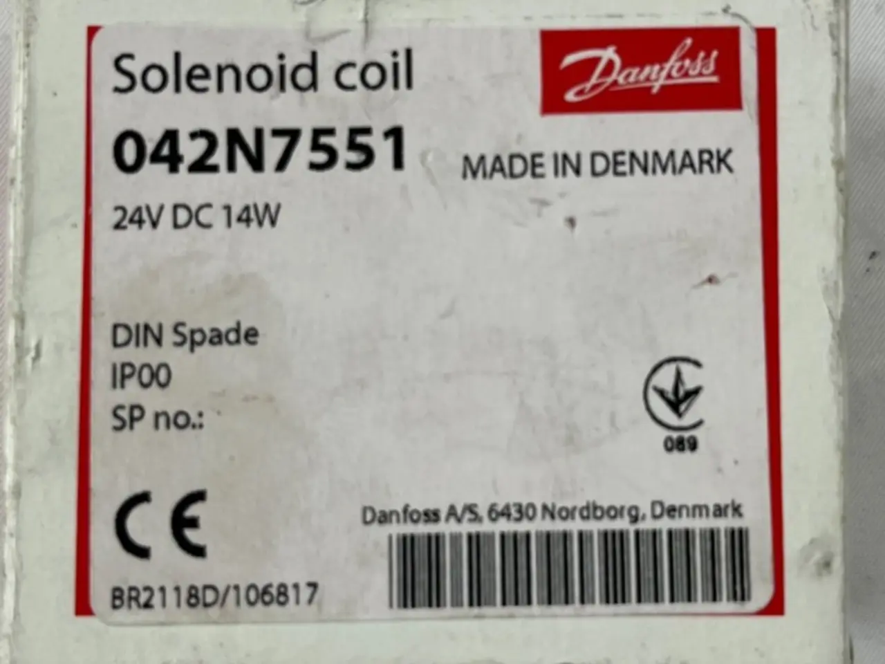 Billede 1 - Danfoss 042N7551 Solenoid Coil 24V DC 14W BA024D