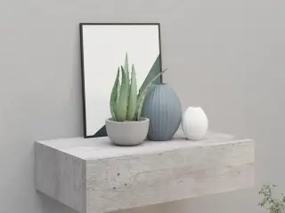 Væghylde med skuffe 40x23,5x10 cm MDF betongrå