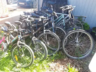 8 stk cykler+1 hjulet i Børne/voksen str sælges
