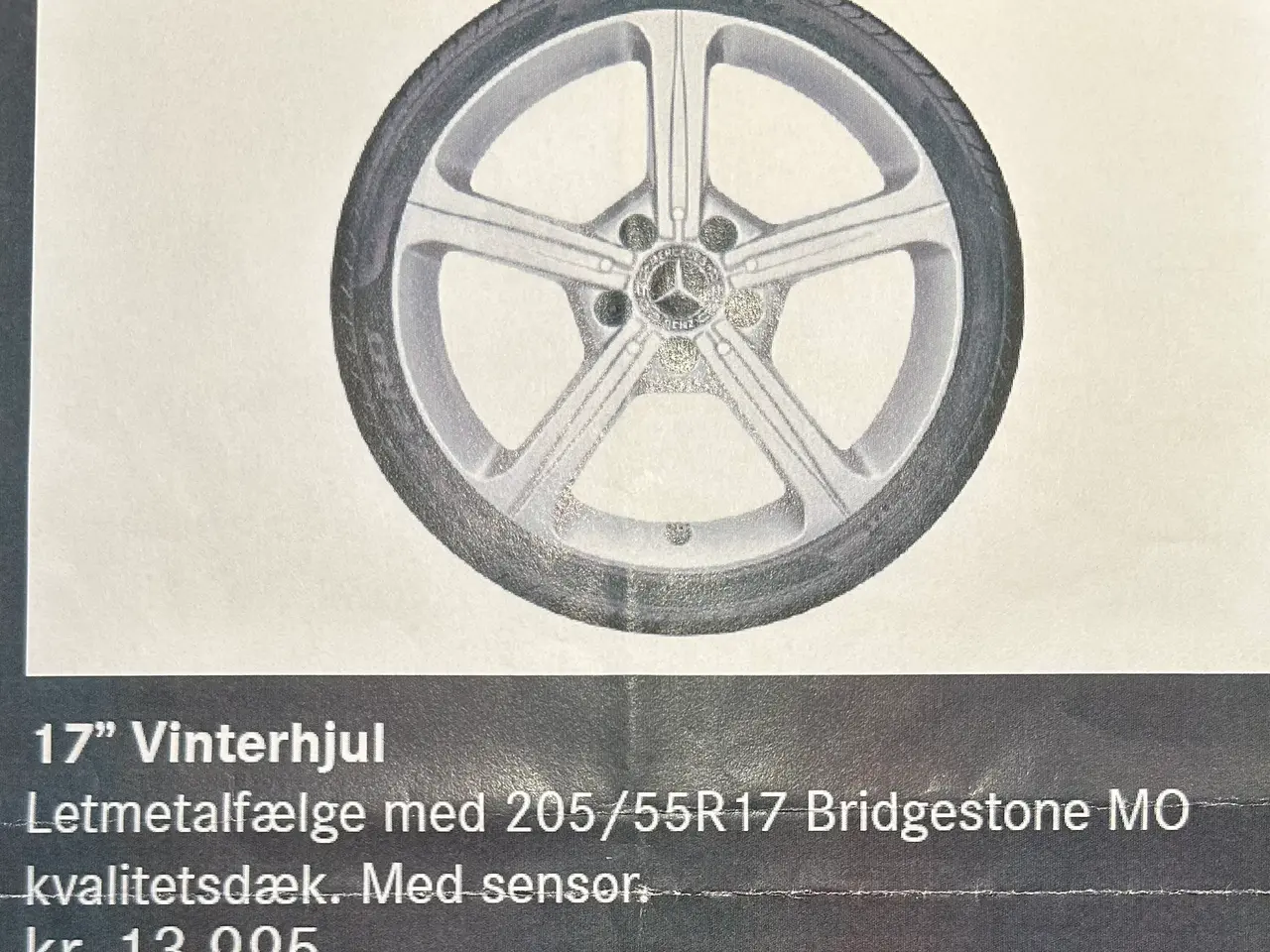 Billede 1 - 4 stk Mercedes 17” alufælge med vinterdæk