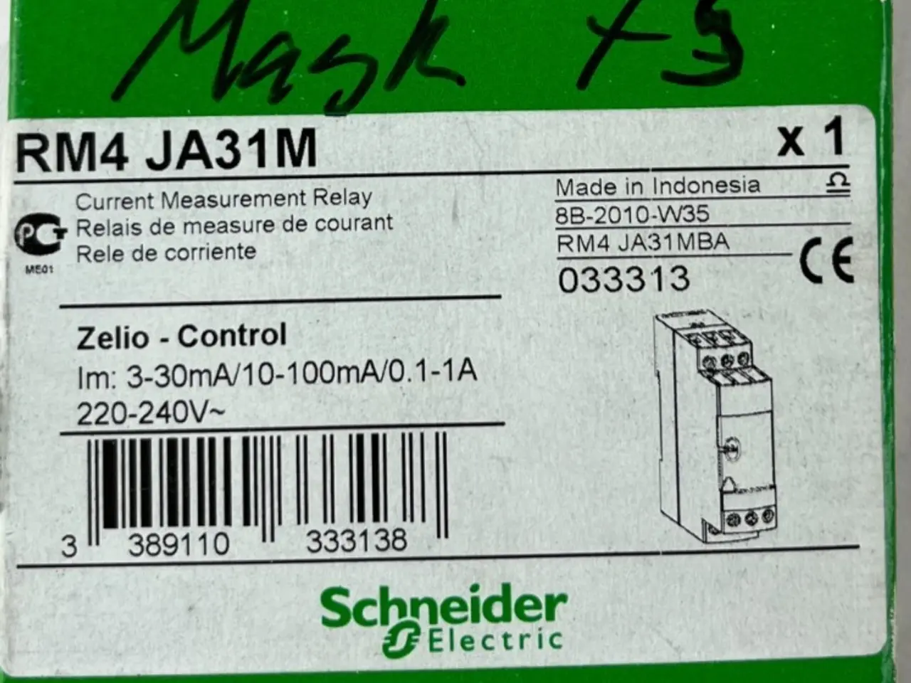 Billede 1 - Schneider RM4JA31M Current relæ 3-30mA/0.1-1A