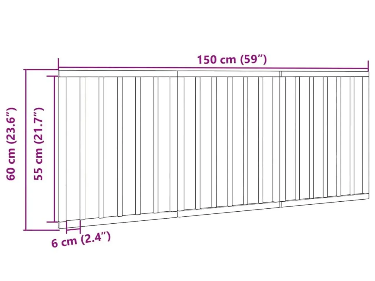 Billede 9 - Hundelåge med 3 paneler - 150 cm foldbar i poppeltræ, sort