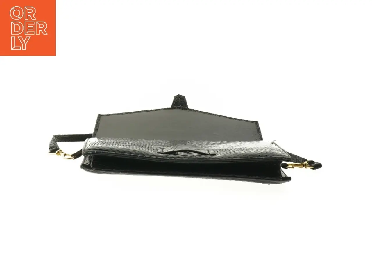 Billede 7 - Sort slangeskindstaske/clutch (str. 25 x 16,5 cm)