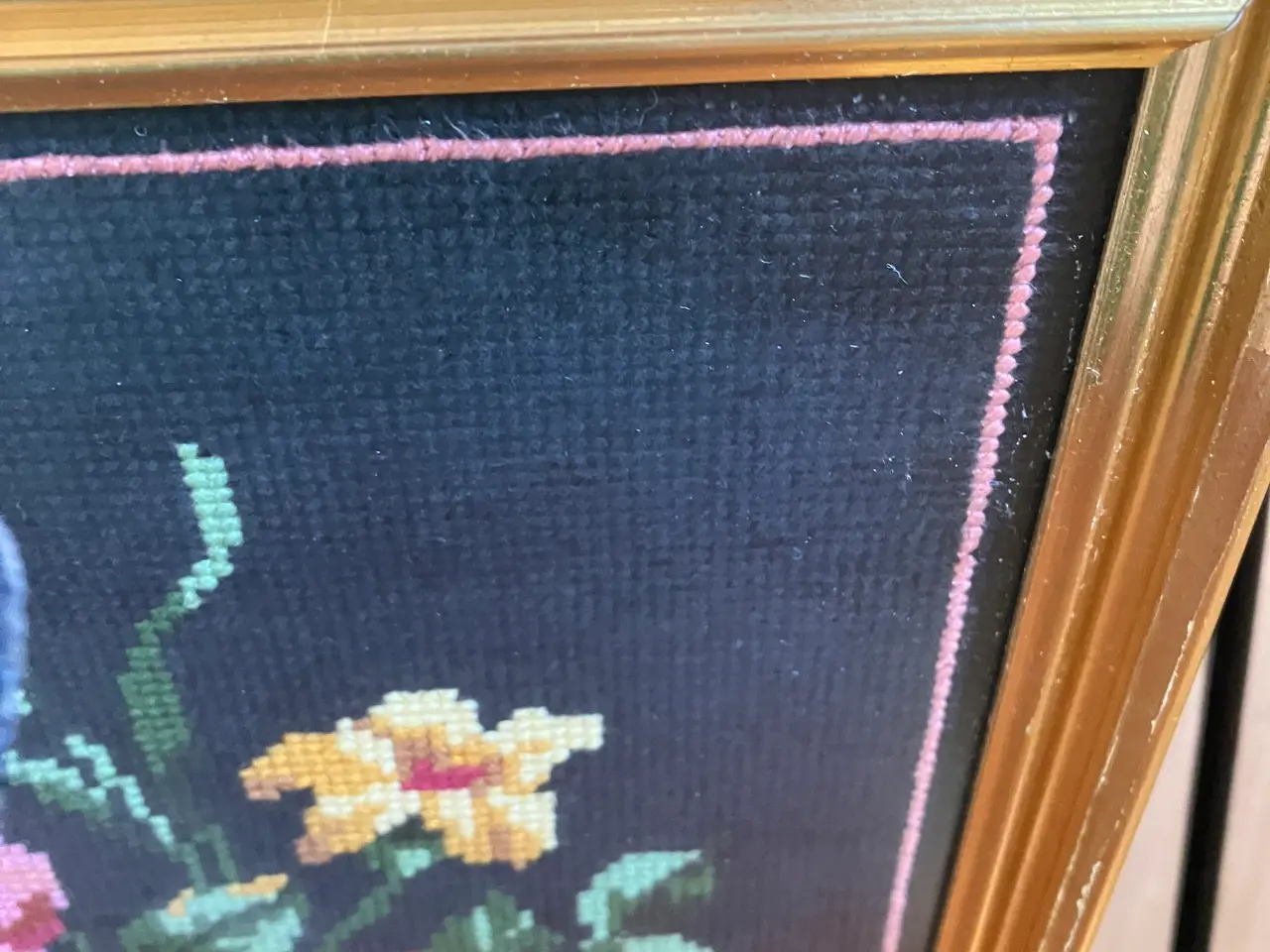 Billede 3 - Smuk vintage blomsterbroderi