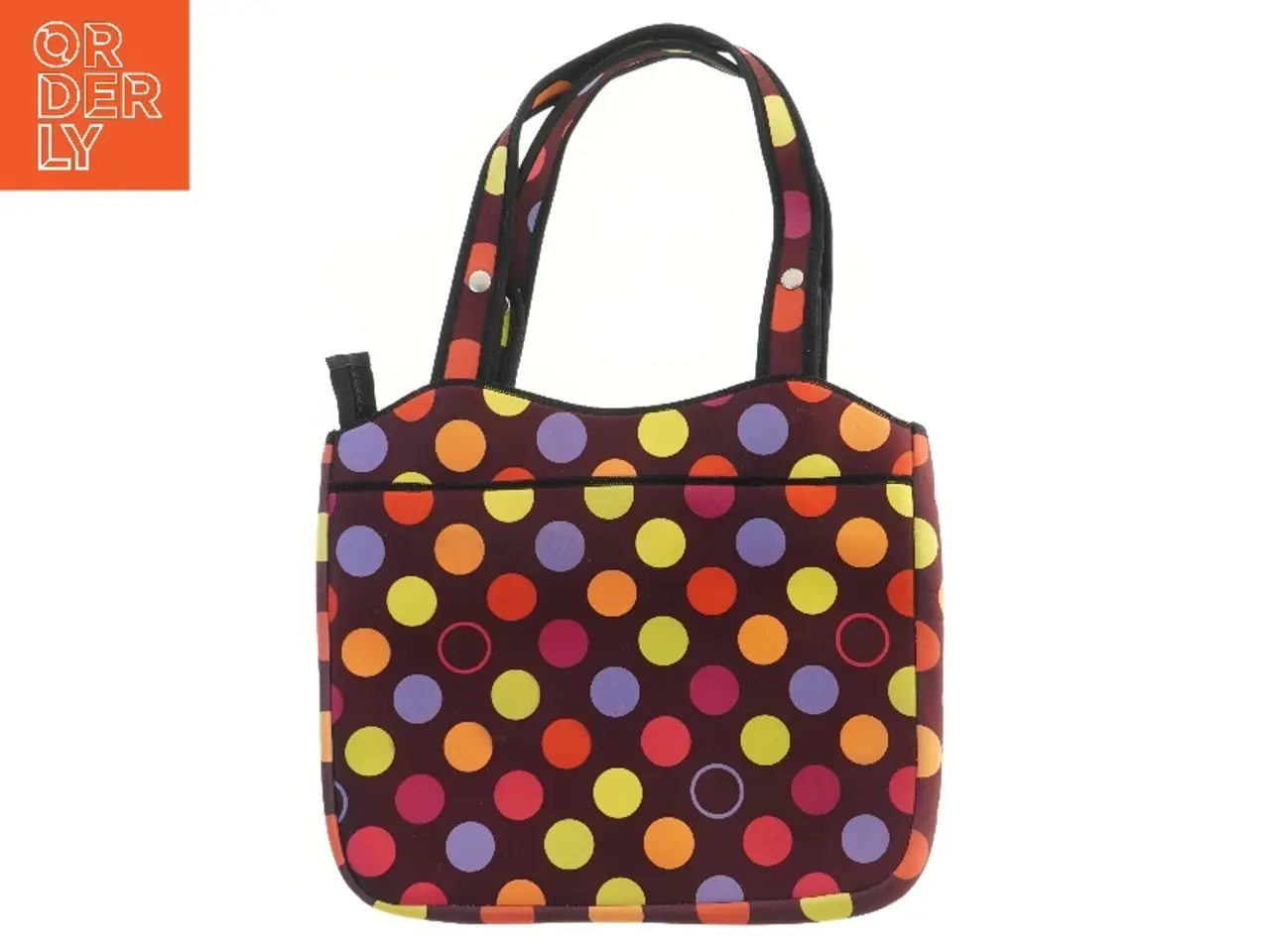 Billede 2 - Farverig neopren computertaske, taske med prikker (str. 40x34 cm)