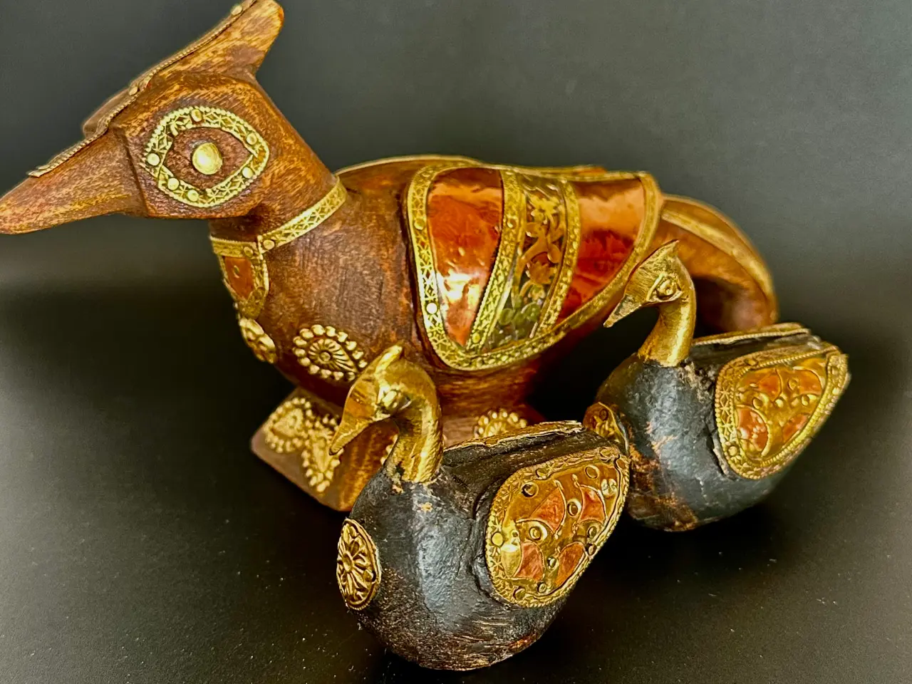Billede 2 - Vintage håndlavede af træ andefigurer. 