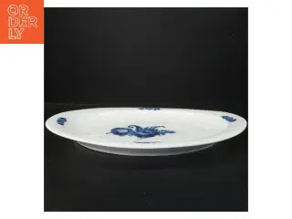 Porcelænsfad med blå blomst fra Royal Copenhagen (str. 42x34 cm)