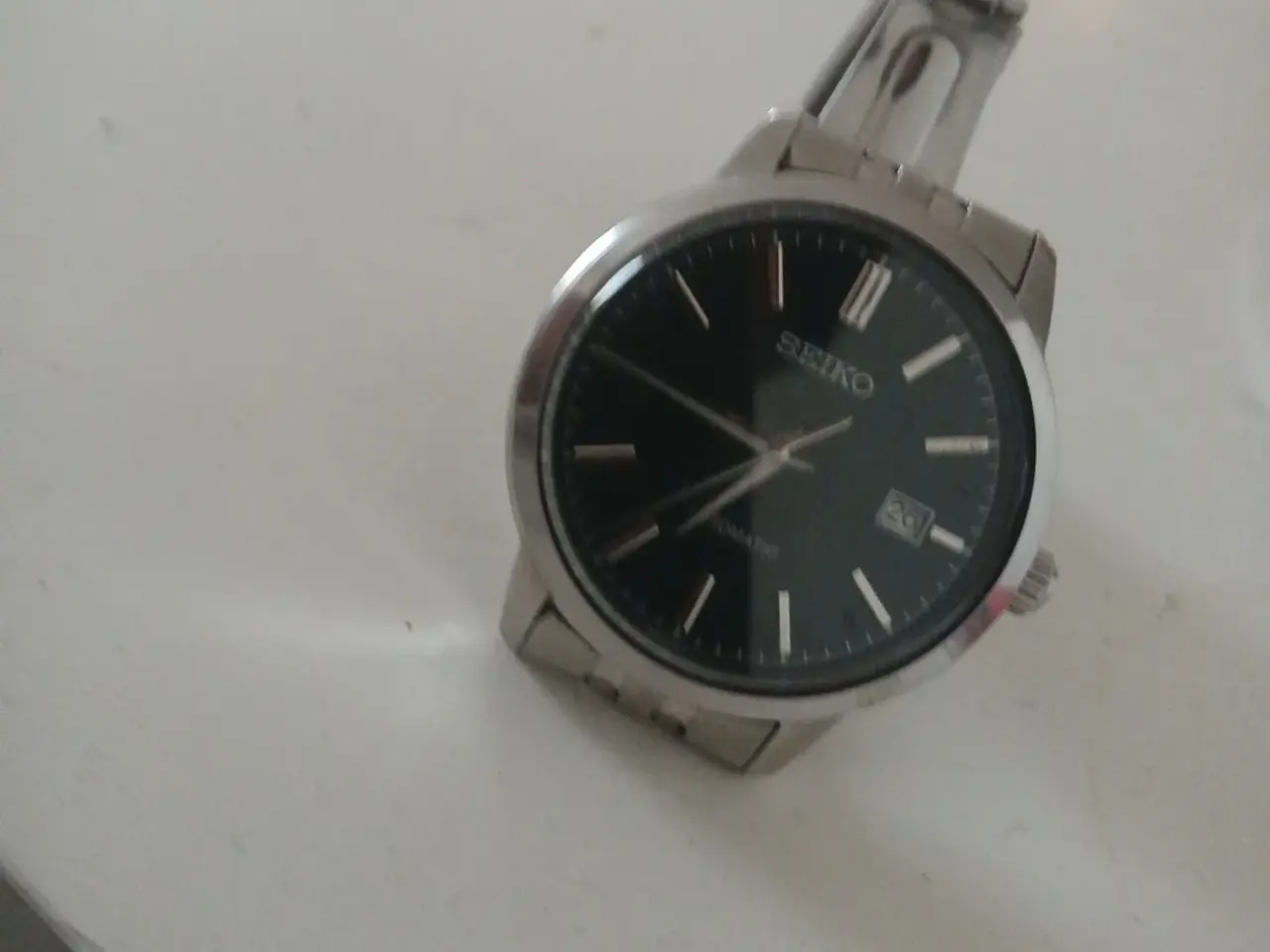 Billede 2 - Seiko herreur automatisk stål sort skive