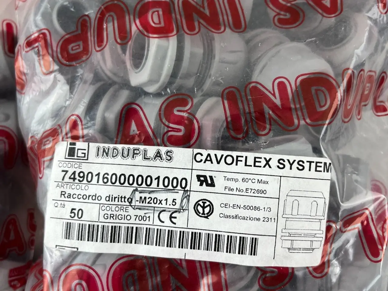 Billede 3 - Induplas Cavoflex M20x1.5 + PG13.5 Straight parti