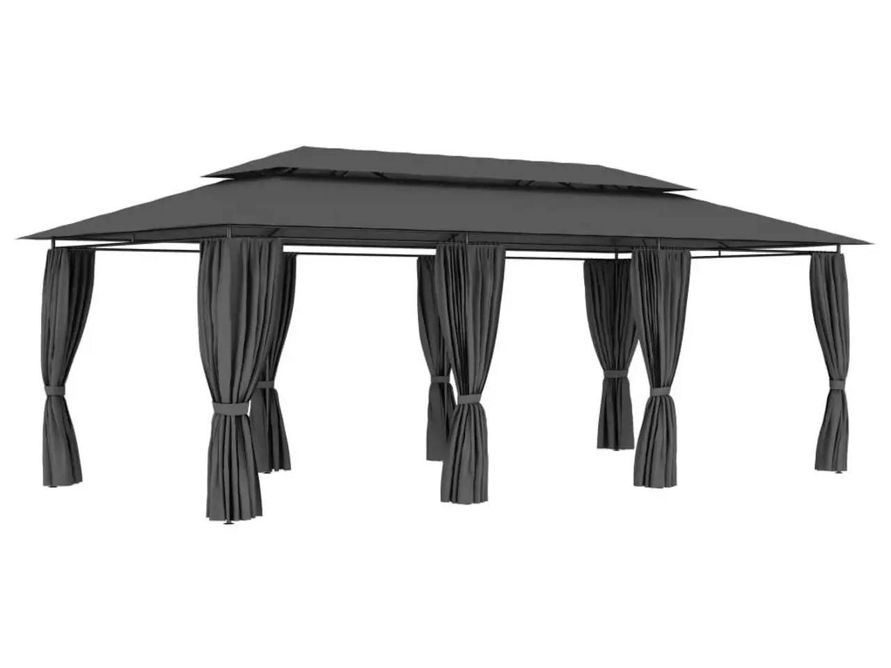 Billede 1 - Pavillon med gardiner 600 × 298 × 270 cm - antracitgrå