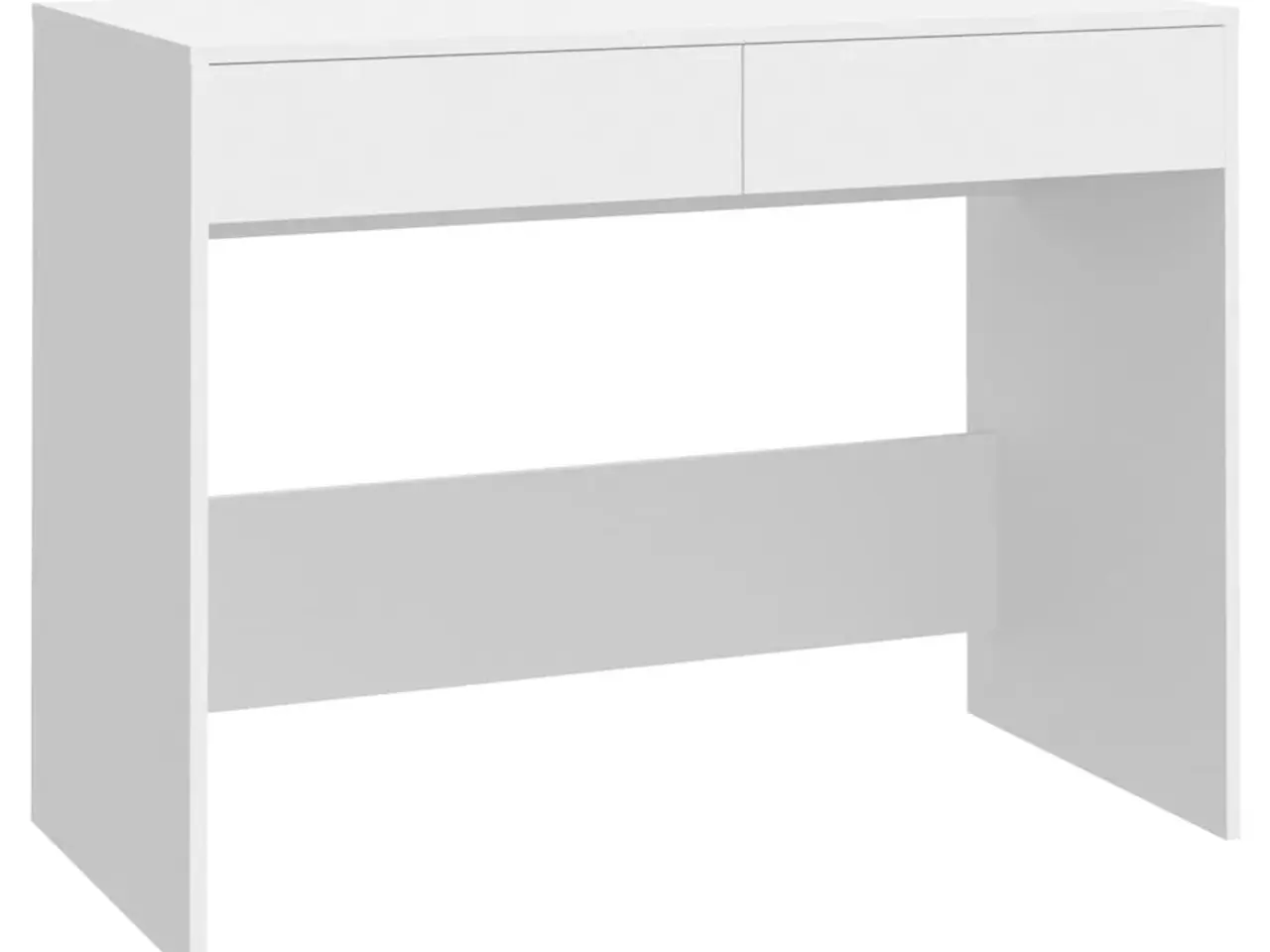 Billede 2 - Skrivebord 101x50x76,5 cm konstrueret træ hvid
