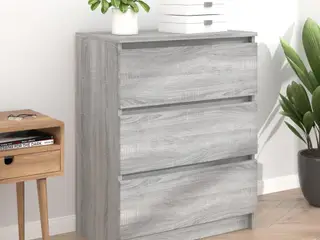 Skænk 60×35×76 cm i konstrueret træ - grå sonoma-eg, med 3 skuffer