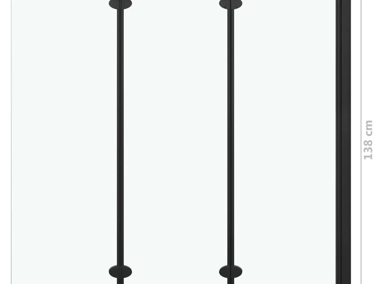 Billede 7 - Foldbar brusekabine med 3 paneler - ESG 130×138 cm, sort