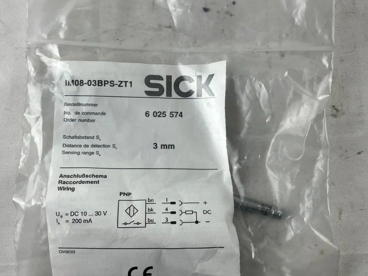 Billede 4 - SICK IN08-03BPS-ZT1 Inductive Proximity Sensor 3mm