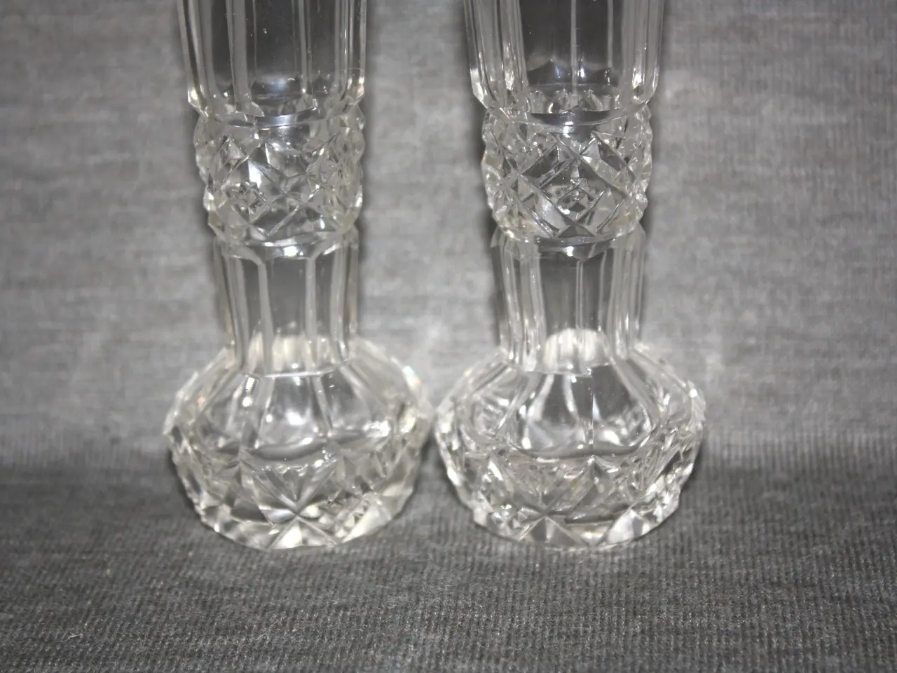 Billede 2 - Antik glas vaser med sølvkant højde 11 cm
