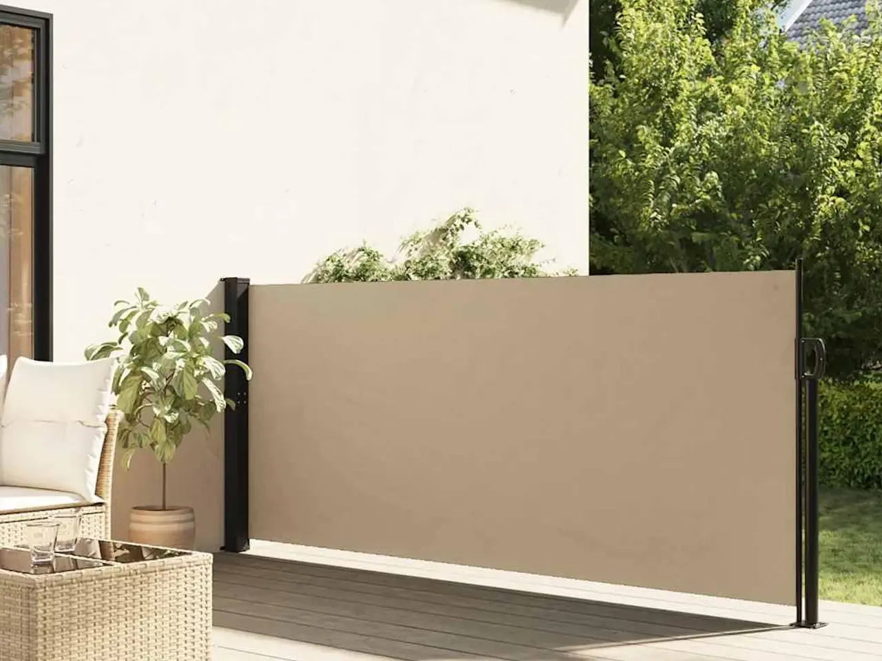 Billede 1 - Sammenrullelig sidemarkise 100x500 cm beige