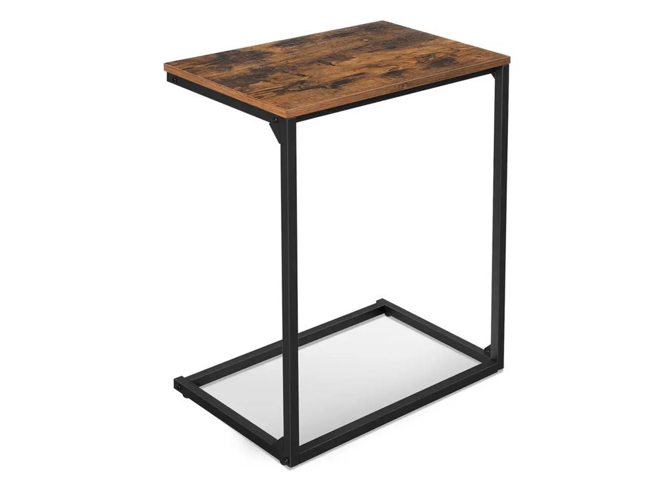 Billede 1 - Sofabord på hjørnet sidebord i industrielt look, rustik brun/sort, 55 × 35 × 66 cm