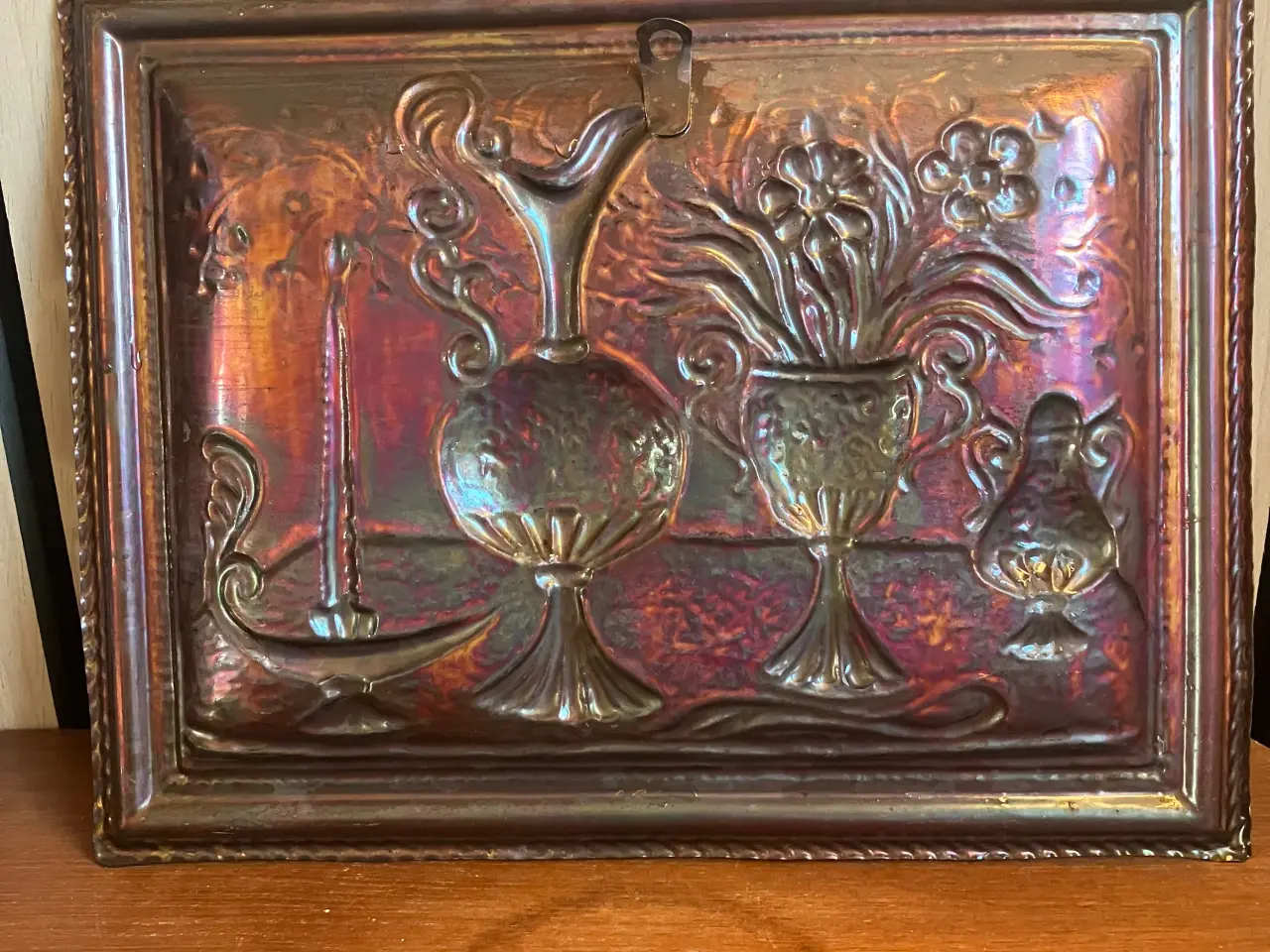 Billede 2 - Dekorativ kobberrelief med patina