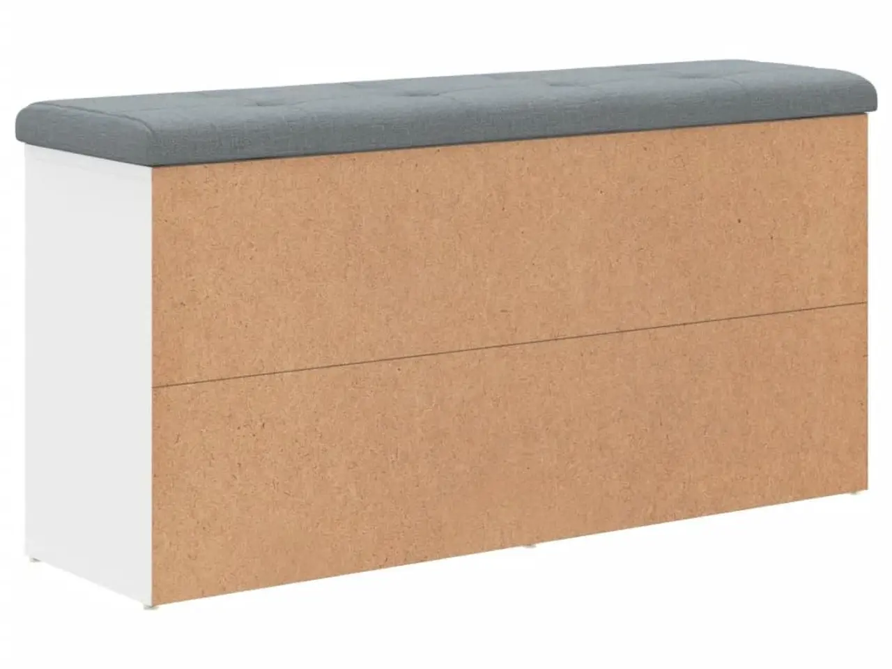 Billede 7 - Skobænk med hynde - hvid/lysegrå 102 x 32 x 50 cm