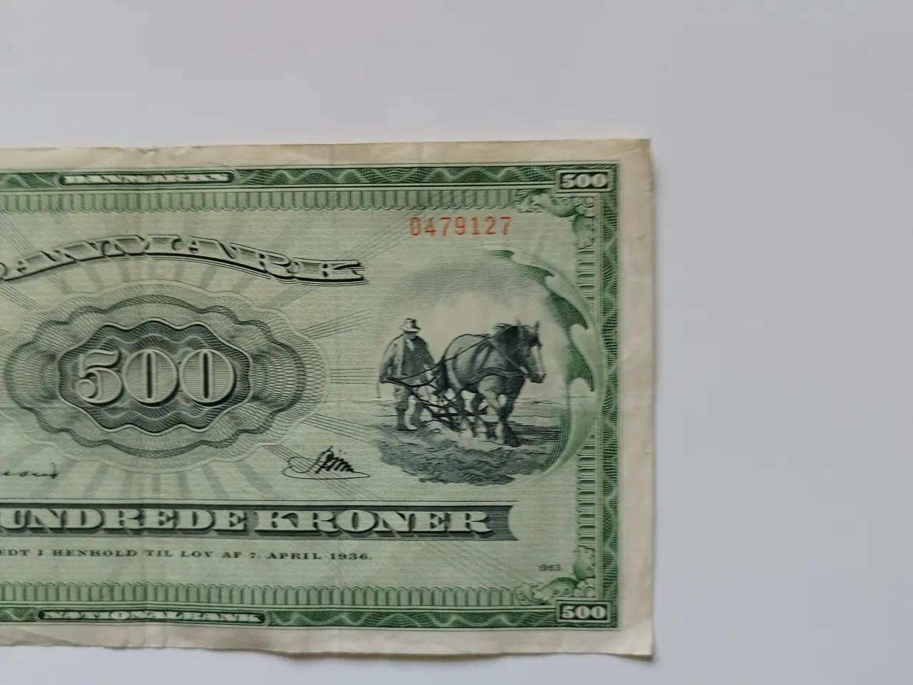 Billede 2 - Plovmand 1963. 500 kr.