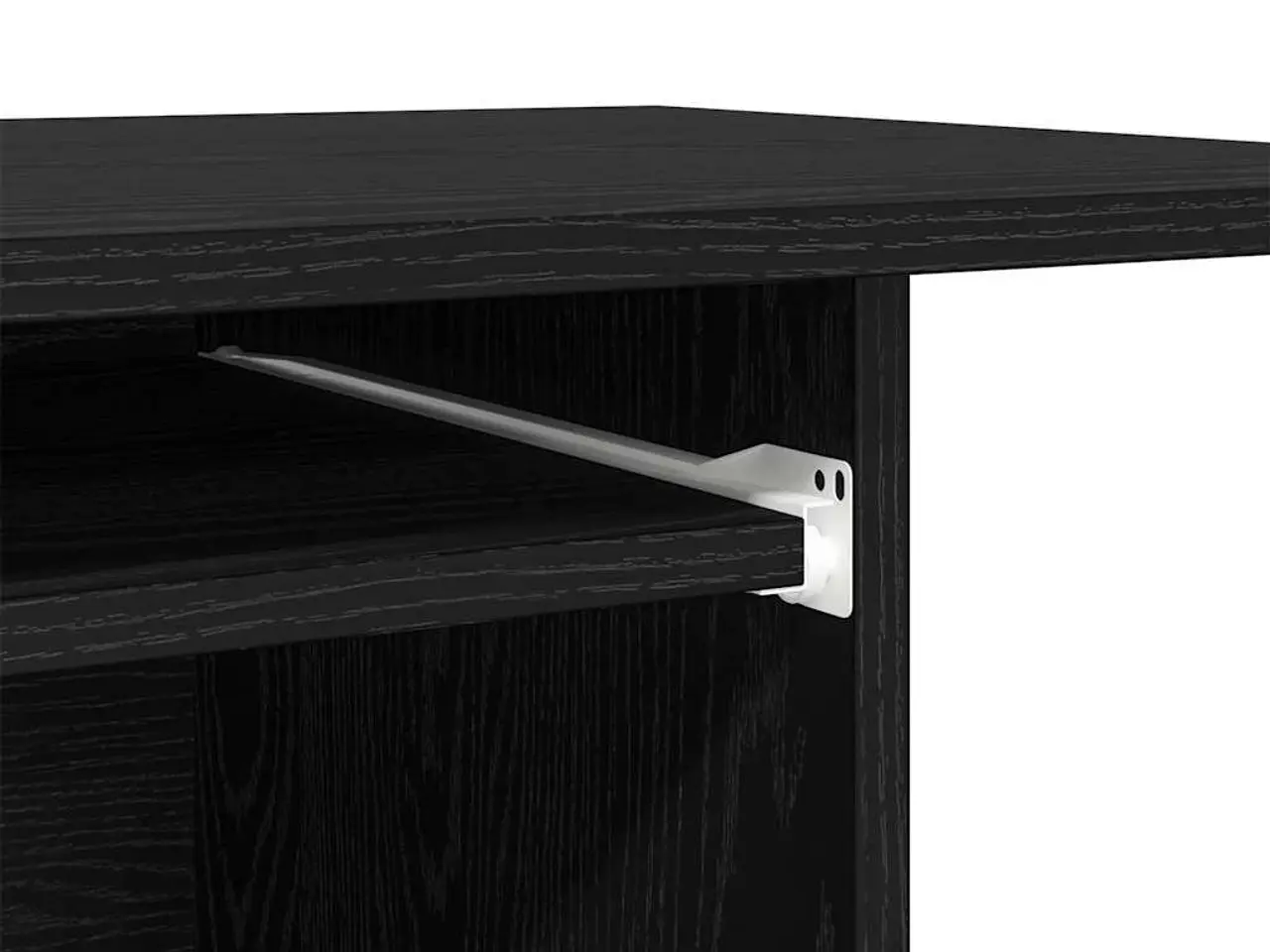 Billede 8 - Computerbord på hjul - sort egetræ, 80×50×75 cm, konstrueret træ