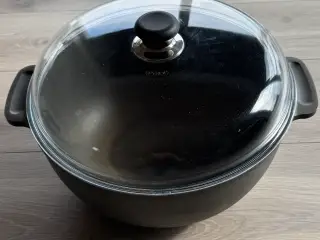Støbejernsgryde med Pyrex glaslåg 8 liter