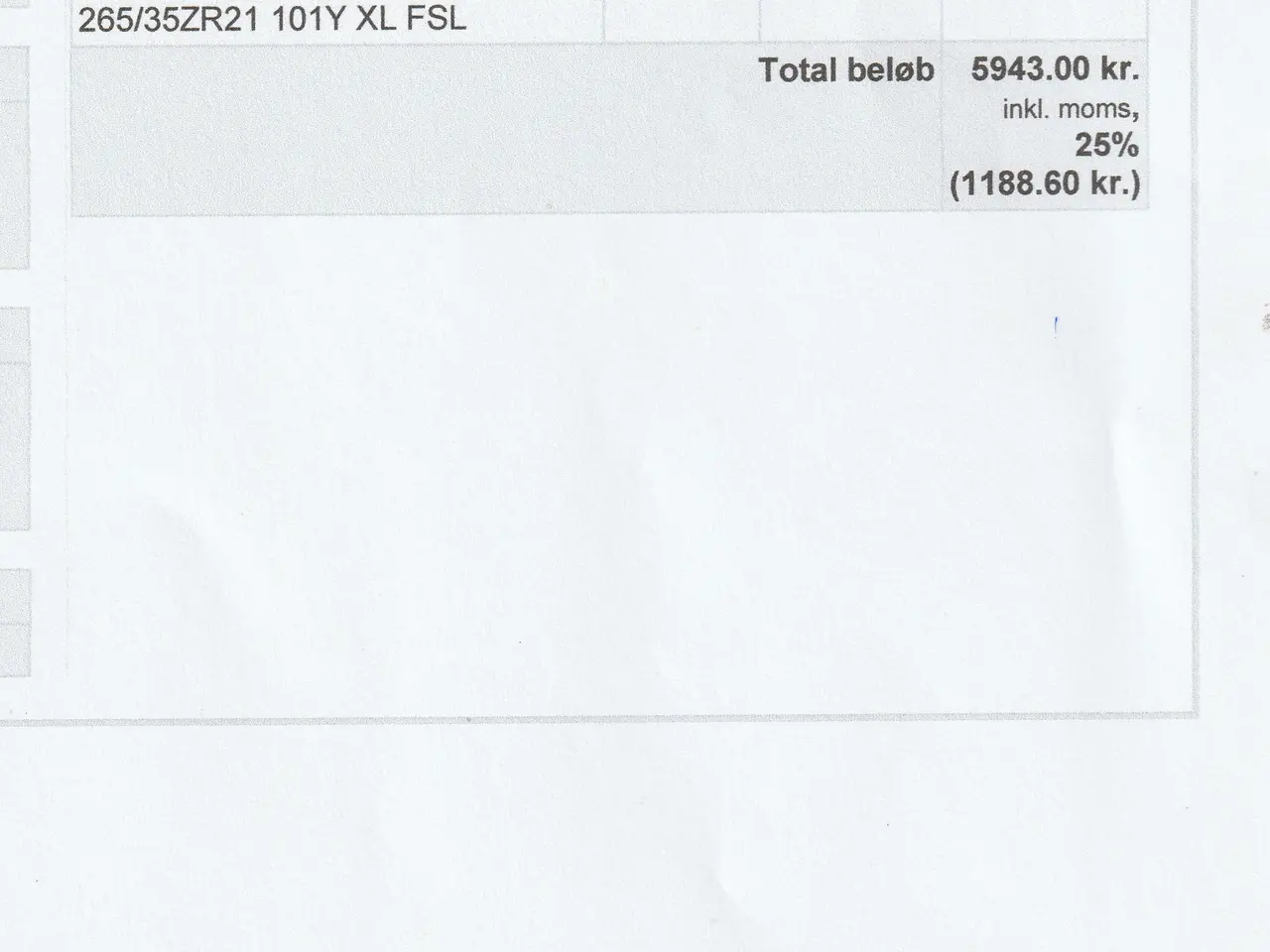 Billede 3 - Fejlkøb. To dæk 265/35 x 21