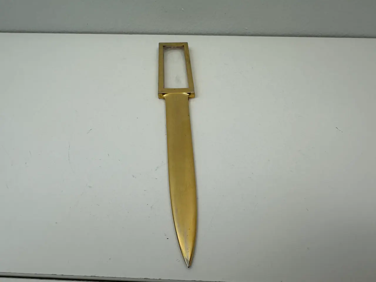 Billede 6 - Vintage messing brevåbner med lup
