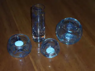 Fyrfadsstager + vase sælges