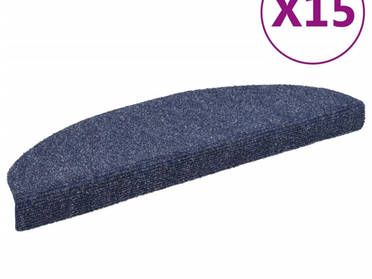 Billede 2 - Trappemåtter selvklæbende - 15 stk. halvrunde, 65×21×4 cm, blå