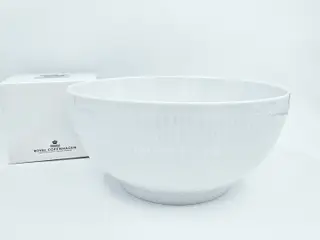 Hvid Riflet Stor Skål nr. 579. sortering 1