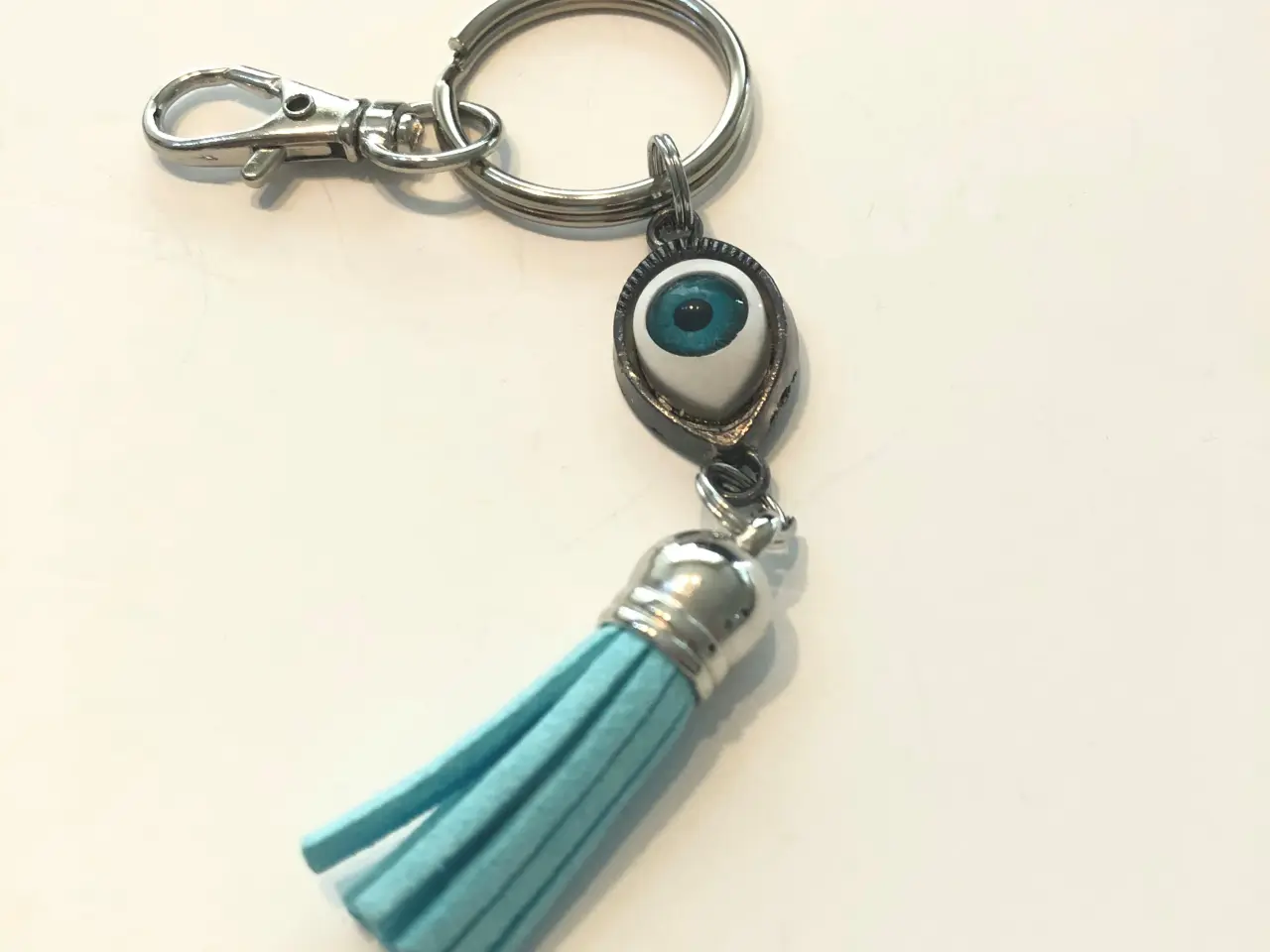 Billede 2 - Nøglering med evil eye, turkis