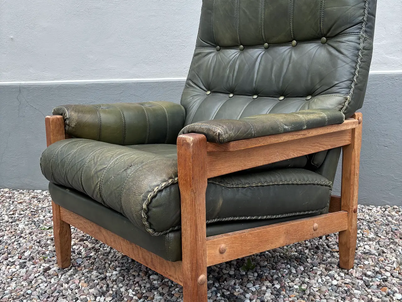 Billede 7 - 1960-70’er lænestol massiv eg og læder