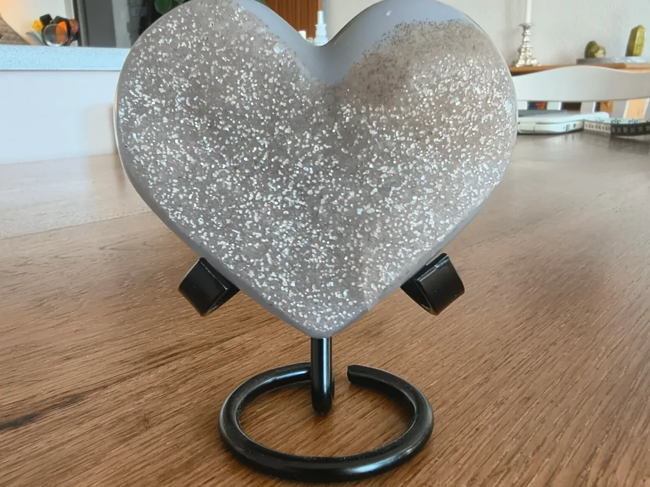 Billede 1 - Stort agat hjerte med druzy