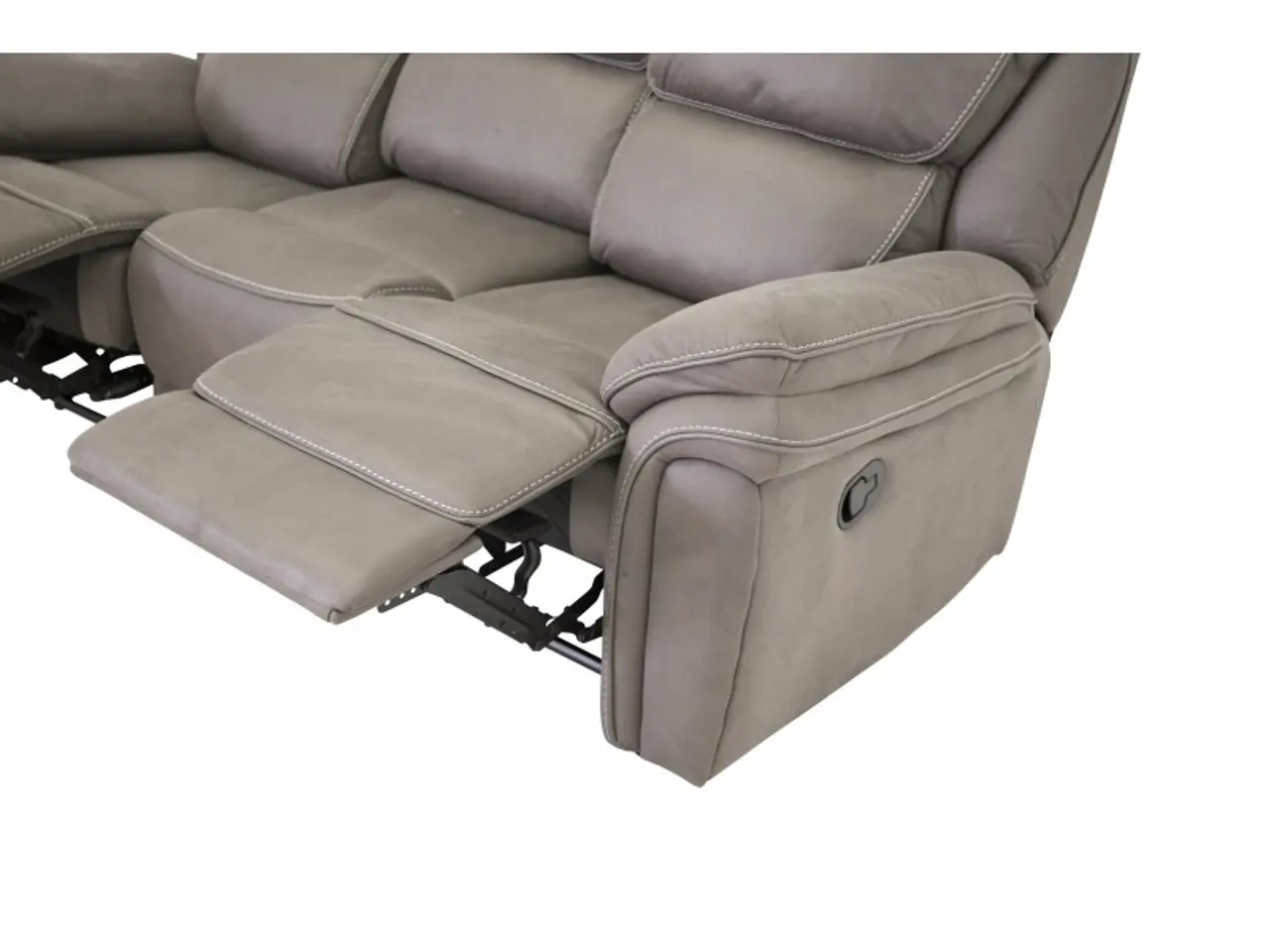 Billede 2 - Christopher 3 pers Recliner Sofa - Grå Ruskindsblød mikrofiber
